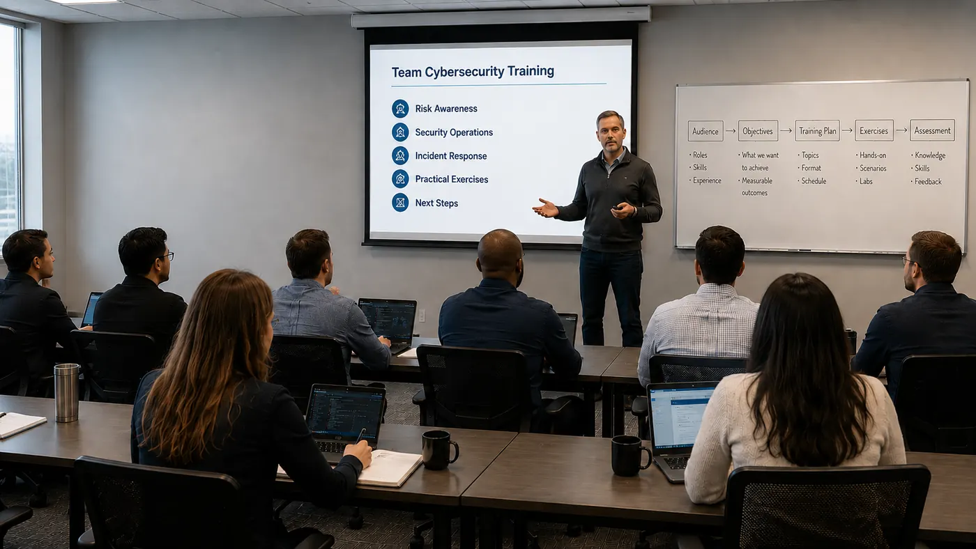 Instructor-led team cybersecurity training session